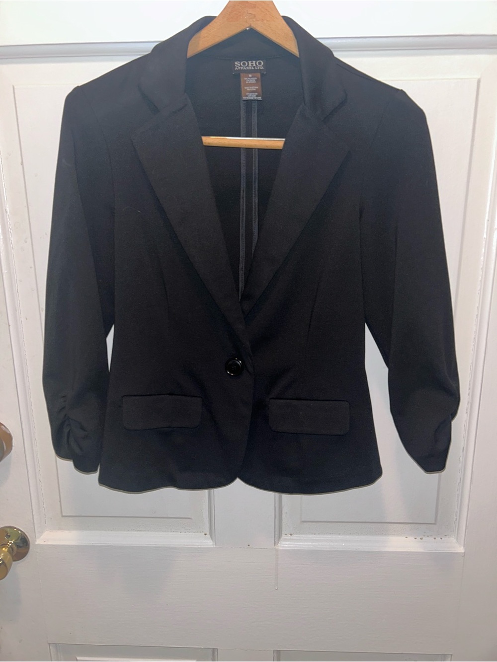 SOHO Black Women's Single-Button Blazer